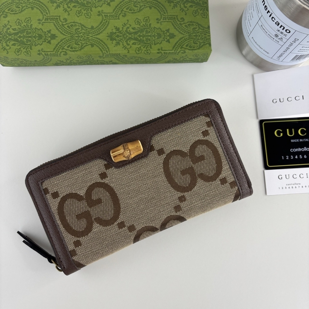 Gucci Bamboo Zip Around Long Wallet